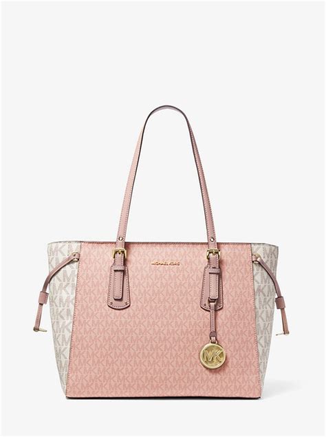 voyager medium color-block logo tote bag|michael kors voyager bags.